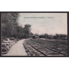 ESTACION DE FERROCARRIL ANTIGUA TARJETA POSTAL SUNCHALES TUCUMAN TRENES